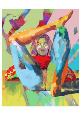 She was lying on her bed and wearing a sweatshirt. Suddenly she stood up, leaning on her elbows apart. Then, she asked me with a smile on her lips, as if she had a secret to reveal to me; "Do you know what my favorite shape is?" Without waiting for my answ