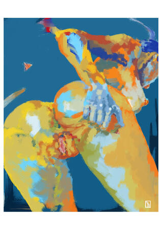 She said she was an advanced Pilates practitioner, but when she began to undress, without embarrassment and in all tranquility, I began to understand that her practice was very particular. One knee on her work table and the other leg stretched out, foot on